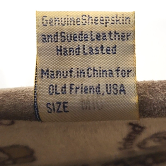 Old Friend Gemuine Suede & Sheepskin Chestnut Moccasin Slipper Size 10 LIKE NEW! - Picture 6 of 13